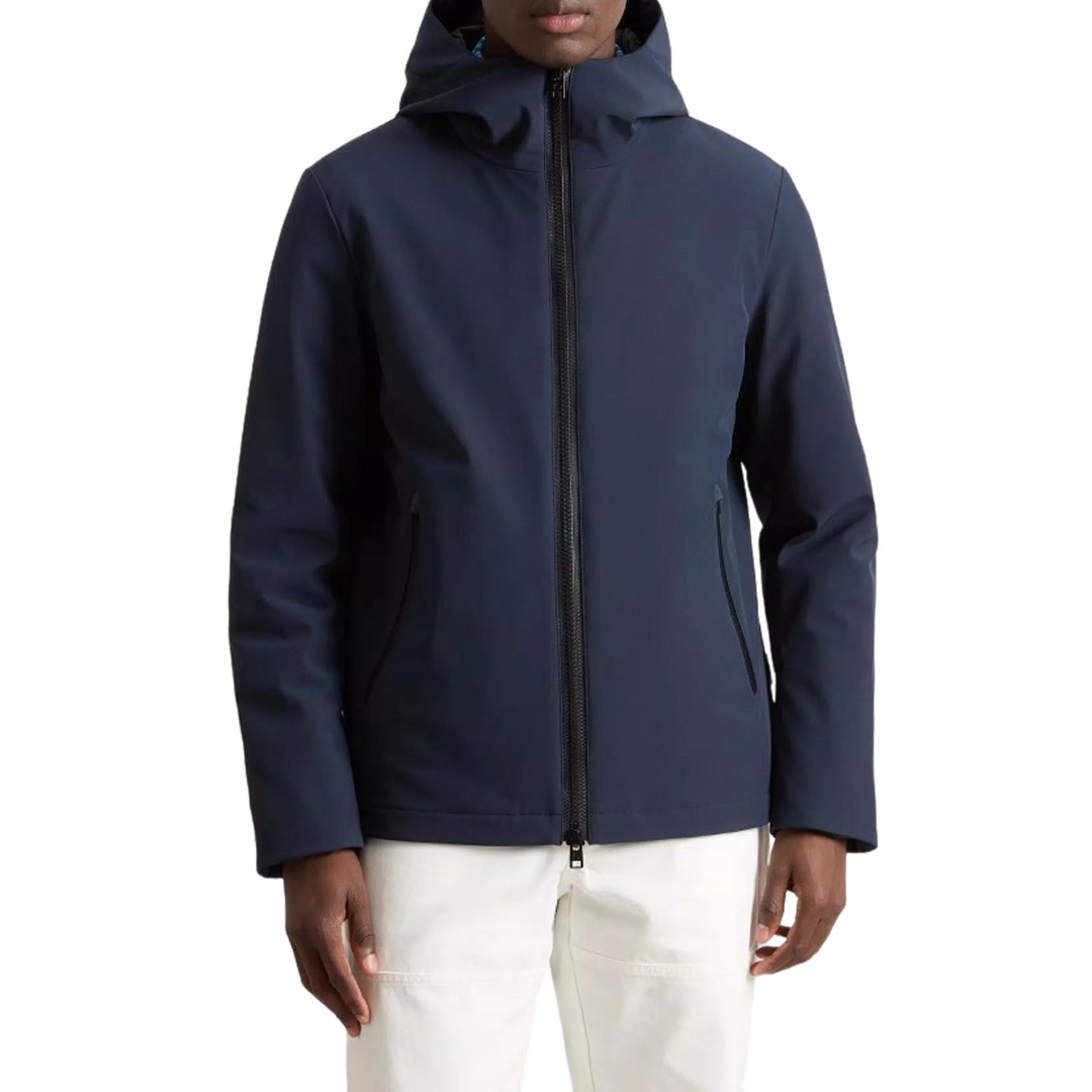 Woolrich Giubbino Pacific Soft Shell Melton Blu Woou1047Mr 131390